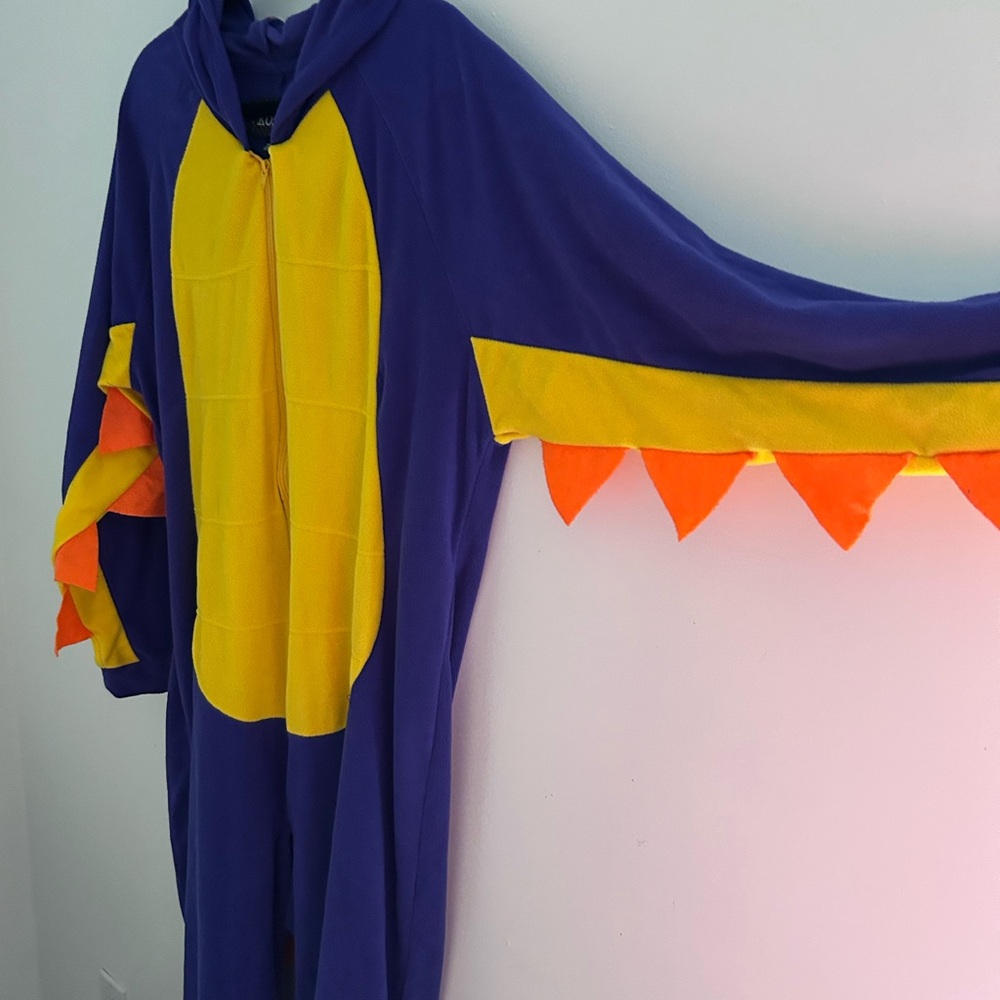 Men's Purple and Yellow Dinosaur Costume